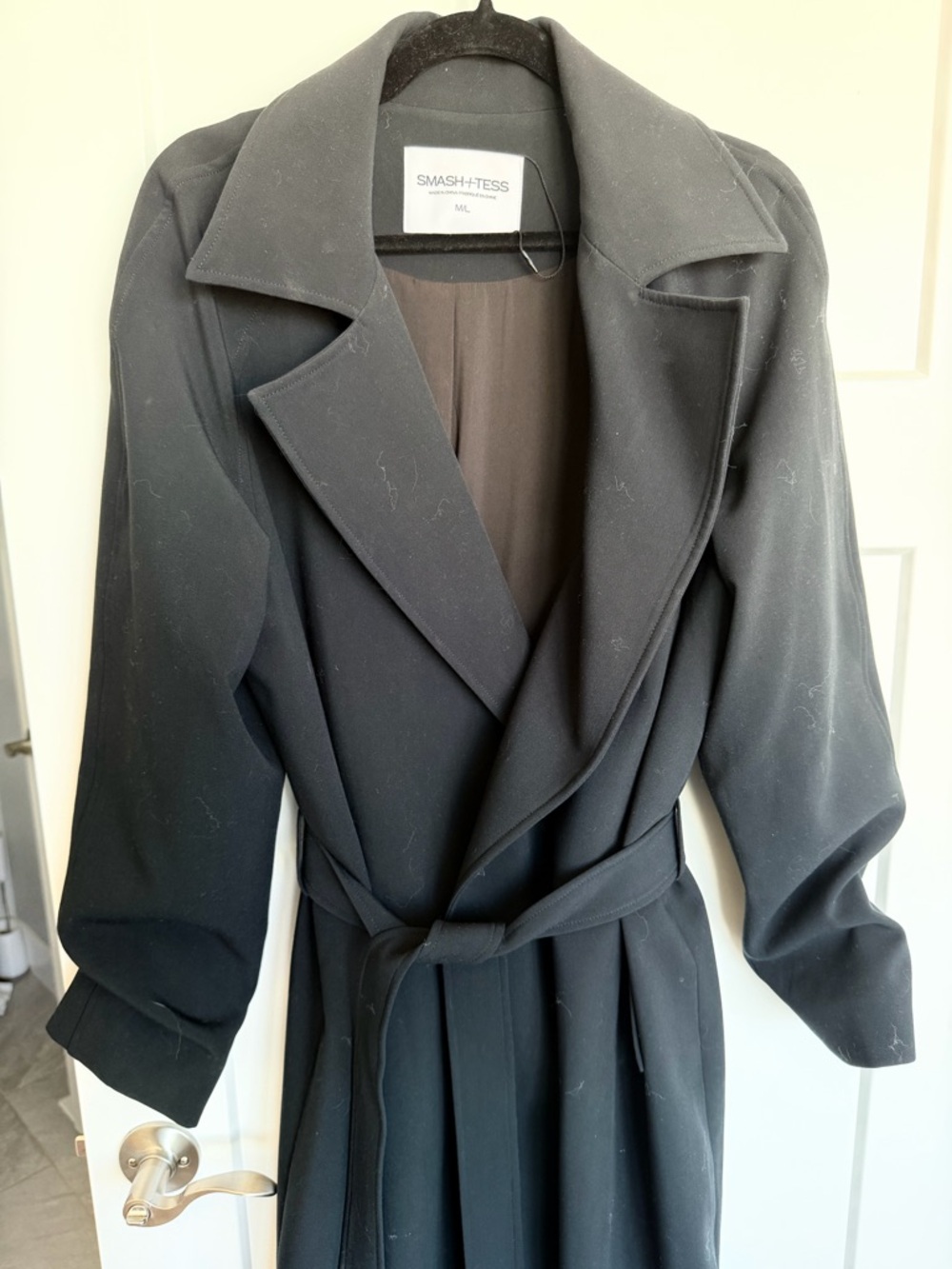 Smash + Tess Black Belted Trench Coat